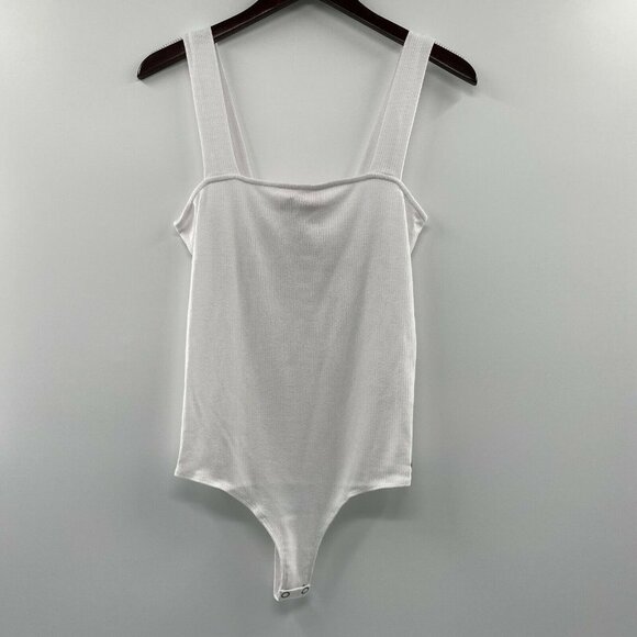 n:Philanthropy Women's White Mountain Bodysuit sz L Square Neck Sleeveless NWT - Picture 1 of 5